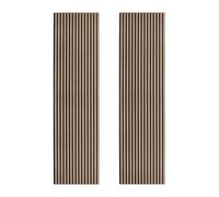 Acoustic Slat Wall Panels x 2 - Light Walnut Monstershop Brown One Size