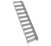 Adjustable 11 Section Galvanised Staircase - 600mm Wide Monstershop Silver One Size