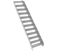 Adjustable 12 Section Galvanised Staircase - 600mm Wide Monstershop Silver One Size