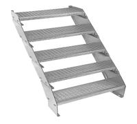Monstershop Adjustable 5 Section Galvanised Staircase - 900Mm Wide, Silver