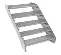 Metal Staircase 5 Section Adjustable Height Galvanised Steel Steps 90cm / 900mm
