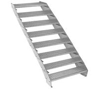 Monstershop Adjustable 8 Section Galvanised Staircase - 900Mm Wide, Silver