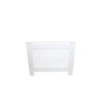 Adjustable Radiator Cover White MDF Trellised Grill Modern Cabinet Shelf 1400mm - 1920mm