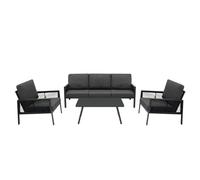Monstershop Aluminium 4 Piece Sofa Set - Anthracite Grey Grey One Size