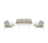 Aluminium 4 Piece Sofa Set - White White