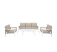 Jardi Aluminium 4 Piece Sofa Set - White