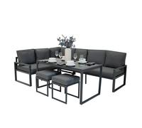 Aluminium Corner Sofa Set - Anthracite Grey Grey