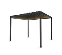 Anthracite Aluminium Pergola With LED Lights - 3m x 3m Monstershop Grey One Size