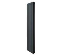 Aluminium Designer Radiator 1800mm x 315mm Vertical Double Flat Panel Column Lightweight Modern Central Heating Heater Matt Anthracite Grey Kitchen Living Room FREE Cleaning Brush Fixing Kit Brackets 