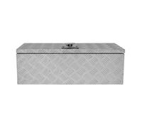 Aluminium Tool Box 60L Lockable Chest 2 Keys Trailer Truck Van Locker Boxes Storage Heavy Duty Checker Plate Rubber Base Liner Seal Gas Struts Carry Case Medium 29" x 10" x 12.5" 745mm x 250mm x 320mm