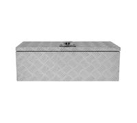 Aluminium Tool Box 60L Lockable Chest 2 Keys Trailer Truck Van Locker Boxes Storage Heavy Duty Checker Plate Rubber Base Liner Seal Gas Struts Carry Case Medium 29" x 10" x 12.5" 745mm x 250mm x 320mm