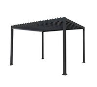 Monstershop Anthracite Aluminium Pergola - 3M X 4M In Grey Grey