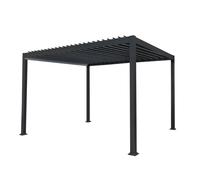 Monstershop Anthracite Aluminium Pergola - 3M X 4M In Grey Grey