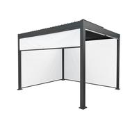 Monstershop Anthracite Aluminium Pergola With White Blinds - 3m x 3m