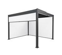 Anthracite Aluminium Pergola With White Blinds - 3m x 3m Monstershop Grey One Size