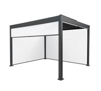 Anthracite Aluminium Pergola With White Blinds - 3m x 4m Monstershop Grey One Size