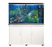 MonsterShop White Aquarium Fish Tank & Cabinet With Complete Starter Kit