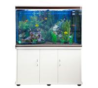 Monstershop Aquarium Fish Tank and Cabinet with Complete Starter Kit- White Tank with Natural Gravel