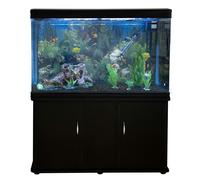 Monstershop Aquarium Fish Tank & Cabinet with Complete Starter Kit - Black Tank & Black Gravel