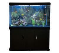 Monstershop Aquarium Fish Tank & Cabinet with Complete Starter Kit - Black Tank & Blue Gravel