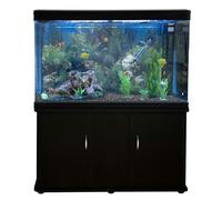 Monstershop Aquarium Fish Tank & Cabinet with Complete Starter Kit - Black Tank & Natural Gravel