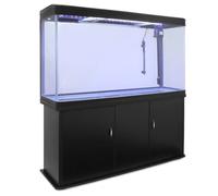 MonsterShop Aquarium Fish Tank, Filter, Heater & Stand, 4ft, 300L, Black, 120.5cm x 143.5cm x 39cm Black