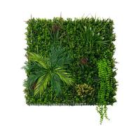 MonsterShop Artificial Plant Wall Panel 100 X 100Cm Alina Living Foliage Greenery Tiles Indoor Outdoor Weather & Uv Resistant