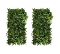 MonsterShop Artificial Plant Wall Panel X 2 Ayla 50 X 100Cm Living Foliage Greenery Tiles