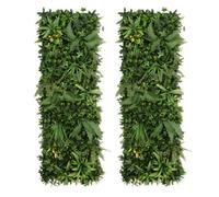 Artificial Plant Wall Panel x 2 Ayla 50 x 150cm Living Foliage Greenery Tiles Indoor Outdoor Weather UV Resistant Maintenance-Free Faux Privacy Fence Backdrop Garden Home Snap & Lock Gloves Fixing Kit