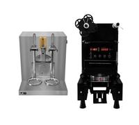 Automatic Cup Sealing Machine 500W & Bubble Tea Shaker Double Frame 400 r/min 350 - 1000ml Timer 6 - 120 Seconds 500-650 Cups/H Plastic Paper 90/ 95mm Diameter FREE Film Roll & 2 700ml Plastic Shakers