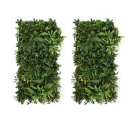 Monstershop Ayla Artificial Wall Tile X 2 - 50Cm X 100Cm In Green Green