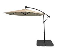 MonsterShop Beige 3M Led Cantilever Parasol With Plain Base