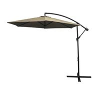 Monster Shop 3m Cantilever Garden Parasol Banana Hanging Umbrella Winding Crank Shade Patio Outdoor Sun Shade Tilt UV Protection | Beige