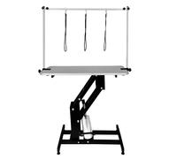 MonsterShop Black Hydraulic Grooming Table - Grey Table Top