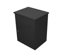 Parcel Post Box Black Lockable Wall Mounted Secure Large Outdoor Letter Smart Mail Drop Box Weatherproof Galvanised Steel | 5 Keys | 58 x 46 x 36cm