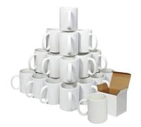 Blank Sublimation Mugs 1440 White 11oz 325ml Large Polymer Coated Cup With Handle AAA Grade Ceramic Personalised Heat Press Printing Transfer Cardboard Presentation Gift Box Dishwasher Microwave Safe