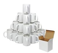 MonsterShop Blank Sublimation Mugs 720 11Oz White Polymer Coated Individual Gift Boxes