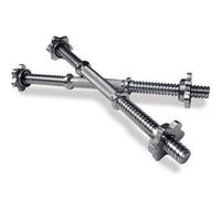 MonsterShop Body Revolution 1 Inch Dumbbell Bars (Pair) - Stainless Steel