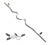 Monstershop Body Revolution Ez 1" Super Curl Barbell Bar 1.2M Spring Collar In Silver Silver