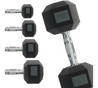 Hex Dumbbells 1 kg - 40 kg Pairs - 27.5kg pair Body Revolution Black 27.5kg