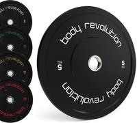 Body Revolution Olympic Bumper Plates - 5kg Weight Plates Set - Rubber Coated 25mm / 2 Inch Olympic Weight Plates Pairs for Barbell Weights - Strength Training and Body Building Equipment