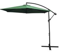 Monster Shop 3m Cantilever Garden Parasol Banana Hanging Umbrella Winding Crank Shade Patio Outdoor Sun Shade Tilt UV Protection | Green