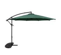 MonsterShop Cantilever Parasol 3M With Half Fan Base Green