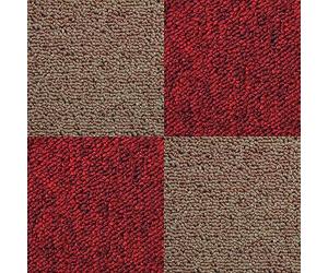 MonsterShop Carpet Tiles 40 x Sand & Scarlet Red 10 Metres Squared Commercial Hard-Wearing Heavy-Duty Domestic Beige Premium Office Home Flooring 50cm x 50cm