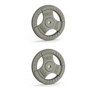 Cast Iron Weight Plates - 1" Standard Tri Grip Pairs (1.25 - 25 kg) - 2 x 10kg Body Revolution Green 20kg