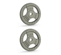 Body Revolution Cast Iron Weight Plates 1" Standard Tri Grip Pairs 2 X 2.5Kg, Grey