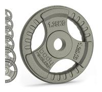 MonsterShop 30096 Cast Iron Weight Plates 1 Standard Tri Grip Pairs - 1.25Kg - 2
