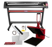 PixMax Clam Heat Press 38 x 38cm & 1350mm Vinyl Cutter Bundle