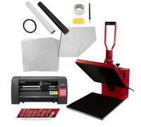 Monstershop Clam Heat Press 38 X 38Cm & 360Mm Vinyl Cutter Bundle In Red Red One Size