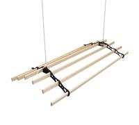 Clothes Airer Ceiling Pulley Maid Traditional Mounted Clothing Dryer 6 Lath Laundry Drying Rack Rail 1.8m Black